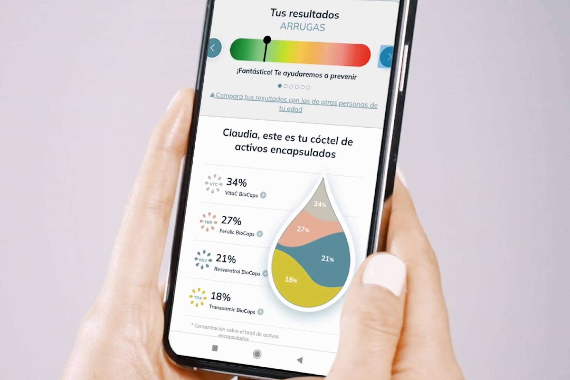 Análisis facial y cosmética personalizada con la aplicación de la empresa iMstant Cosmeceutics