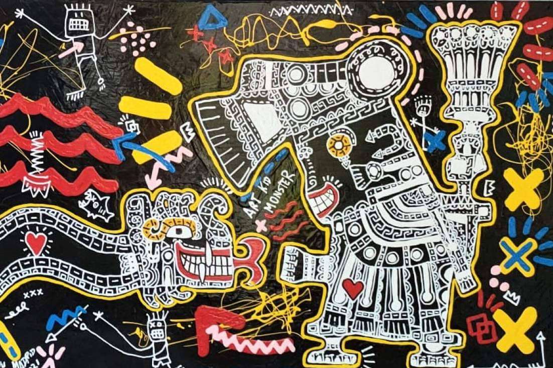 Guto Ajayu es el artista conocido por combinar el arte actual con el arte tradicional