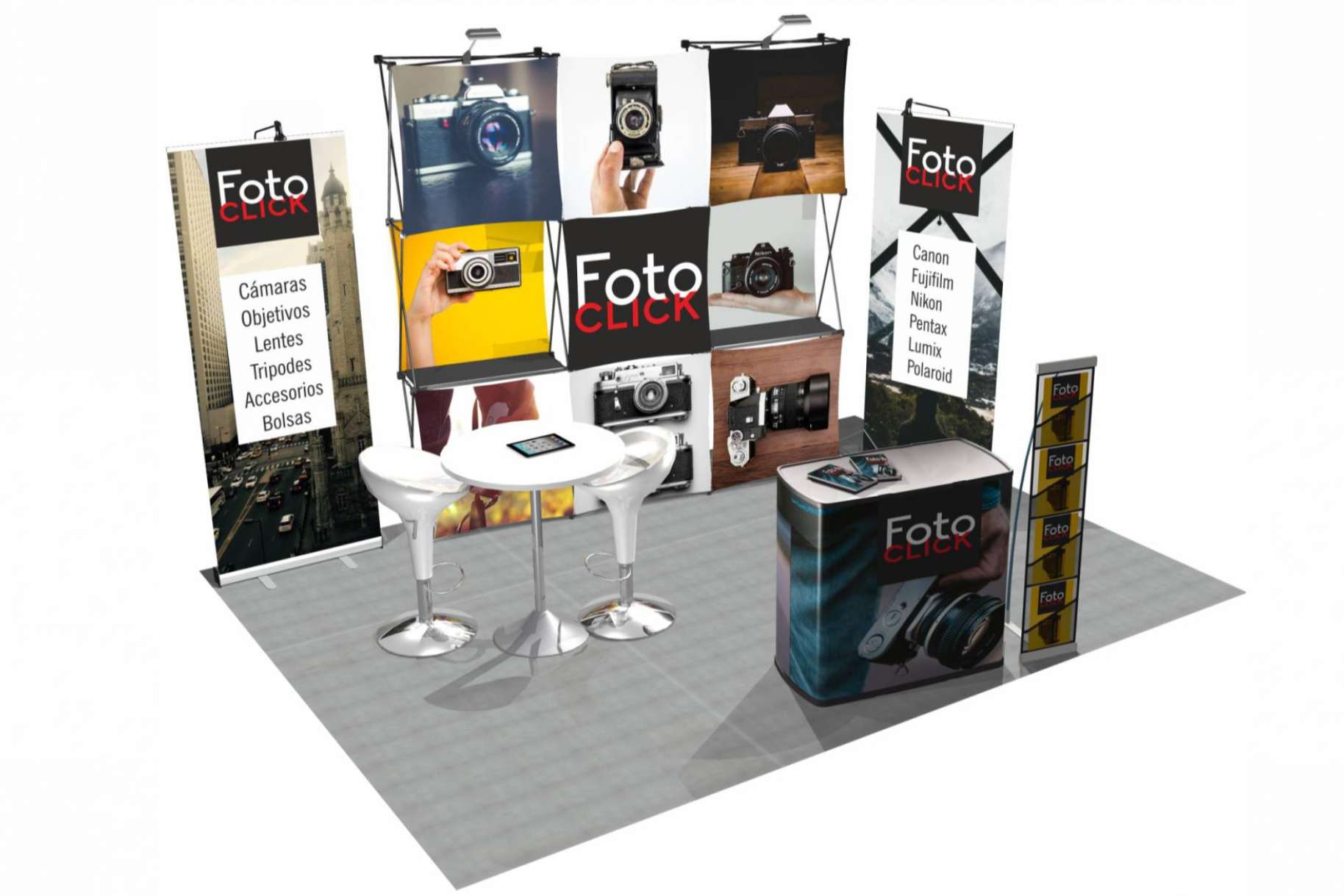 El kit de displays de Olika Stands para que los congresos y roadshows sean mágicos