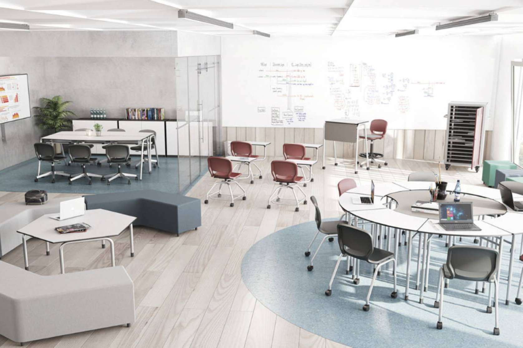 La tienda que ofrece mobiliario escolar, salas de formación y comunicación visual, tanto para empresa como centros de educación, es OfficeDeco