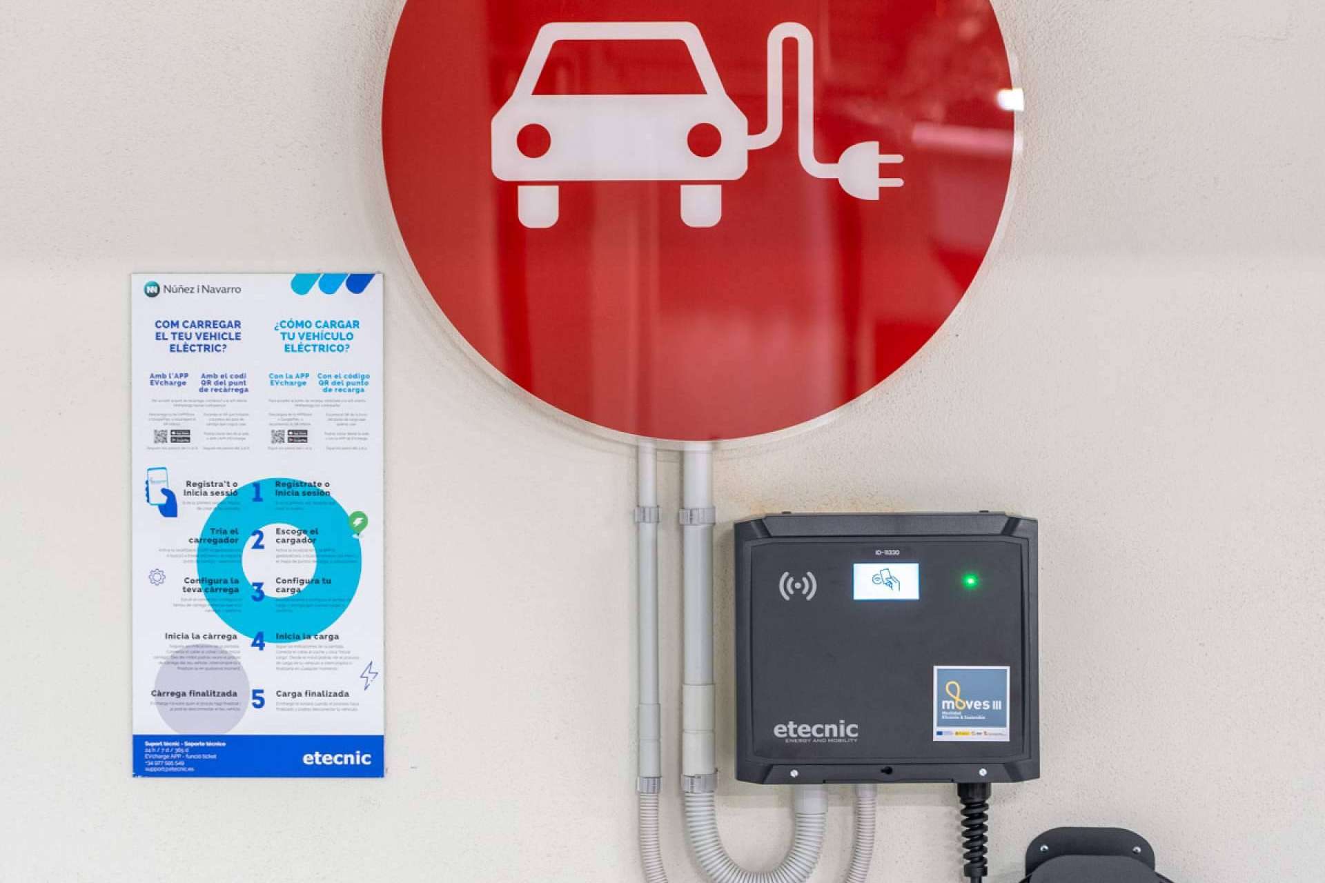 Etecnic se encargará de gestionar los puntos de recarga en parkings de Núñez i Navarro