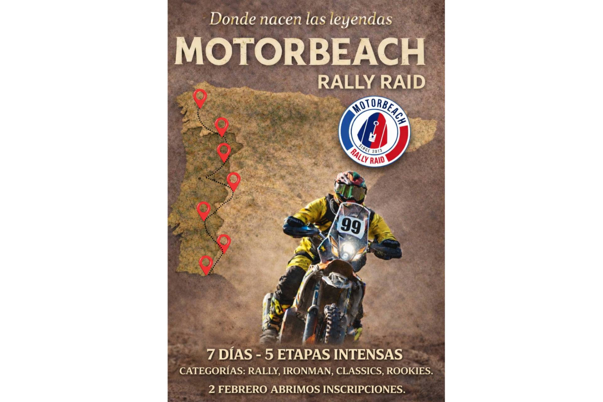 Motorbeach Raid 2026, un raid de motos off road por etapas diseñado para la aventura